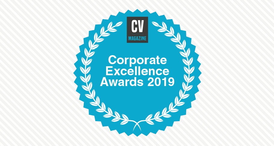 Corporate Excellence Award Certificate Cyan on a white background