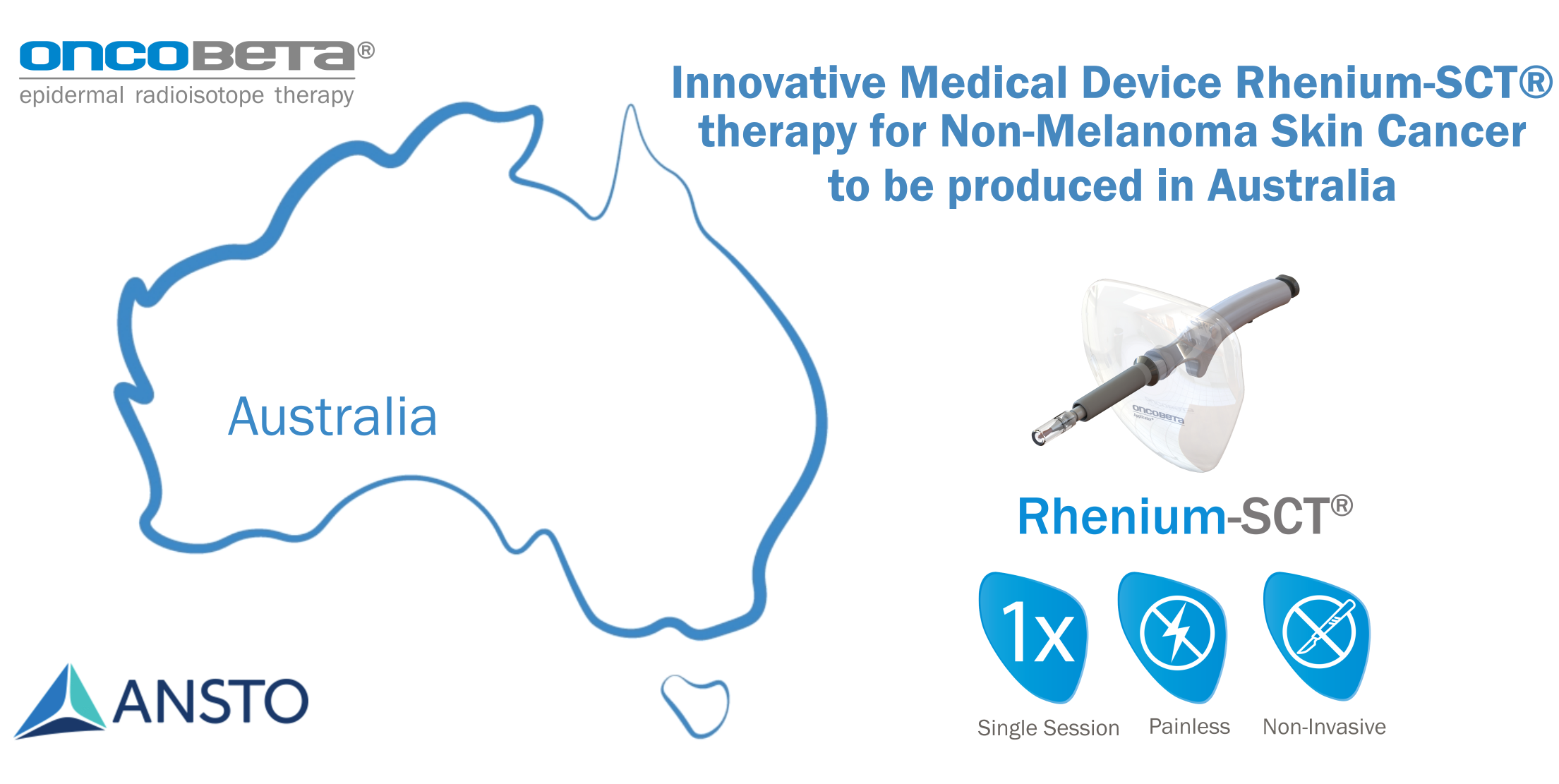 Map of australia with oncobeta applicator