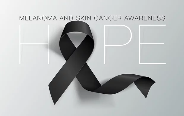 Skin cancer awareness logo spelling hope